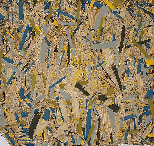 Untitled (yellow, grey, green), 2011
OSB and gouache
20 x 21 1/2 inches
$850