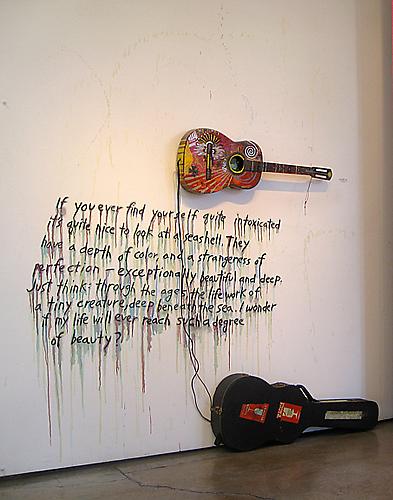 Installation view of d5 gallery featuring installation by Lee Ranaldo
photo courtesy of robert berman gallery