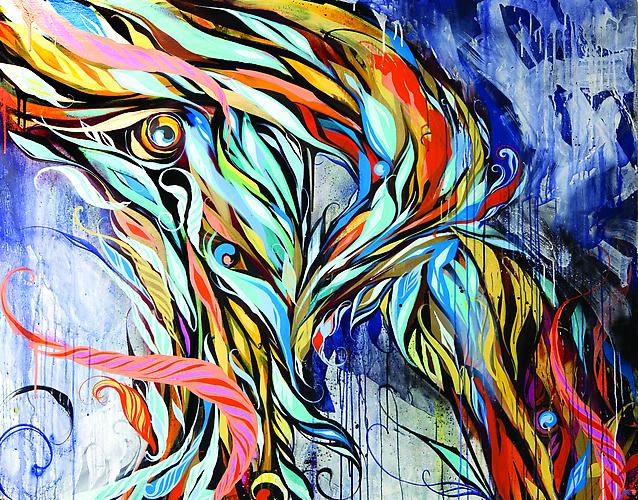 R, 2010
Spray paint, acrylic and house paint on panel
48 x 60 inches