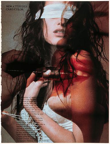 Robert Heinecken 
Recto/Verso #4,  1988
Cibachrome photogram with velum text insert
Image: 14 x 11 inches; Framed: 20.25 x 16.25 inches