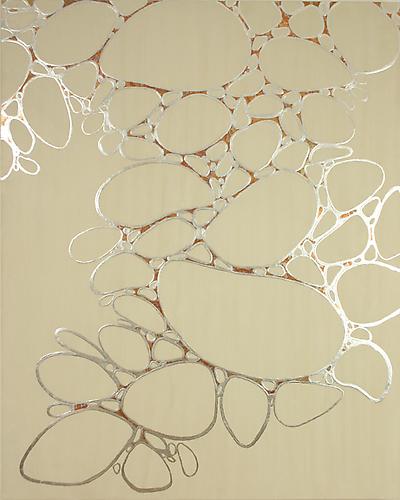 Red Journey Silver
45" x 36"
venetian plaster and red leaf on panel
2011