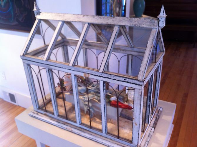 John Udvardy
 Reliquary , 2010-2011
glass, painted wood, silk flowers
Listing #3