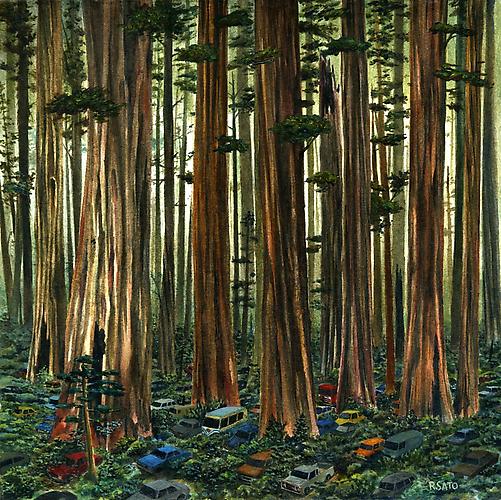 Rob Sato
Asleep at the Wheel, 2011
Acrylic on Mohachi paper
9 x 9 inches