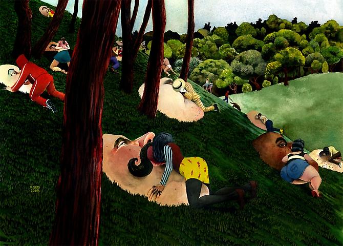 Rob Sato
Elysian Park, 2008
Watercolor & gouache on Arches paper
17.5 x 25.5 inches