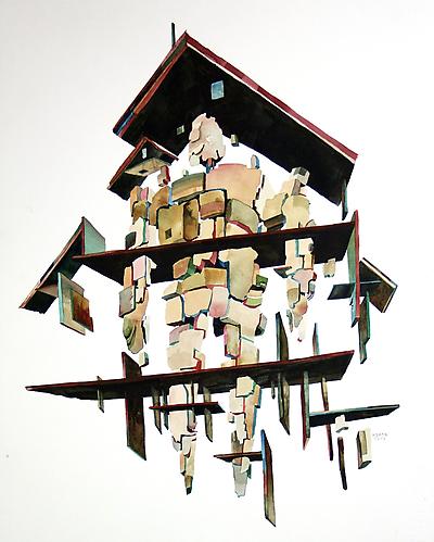 Rob Sato
House Arrest, 2012
Watercolor on Fabriano Artistico
14.5 x 19.5 inches