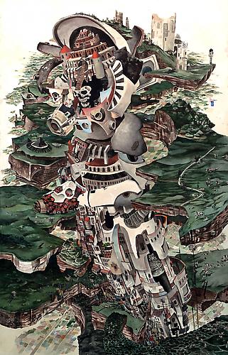 Rob Sato
Unearthing, 2011
Watercolor & pastel on Arches paper
39 x 25 inches