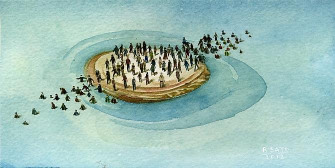 Rob Sato
Vacation, 2012
Watercolor on paper
