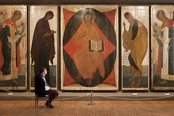 Andy Freeberg,  Andrei Rublev and Daniil's The Deesis Tier, State Tretyakov Gallery , 2009
Archival pigment print