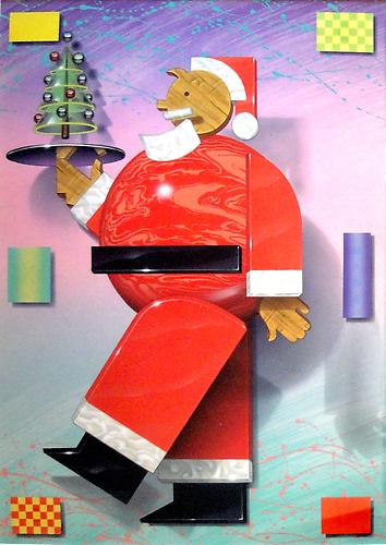 Todd Schorr
X-Mas, 1982
Acrylic airbrush on board; Greeting card illustration
19.25 x 13.75 inches