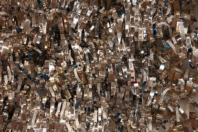Sharon Louden, Merge, 2011, aluminum, steel and glue.
Weisman Art Museum
