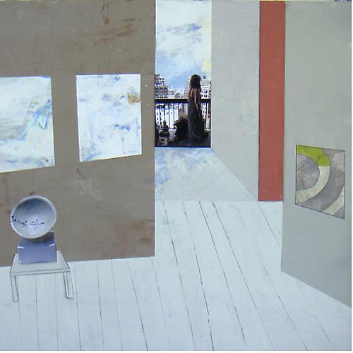 Scene in the Eye of Remembering
48" x 48"
mixed media on canvas
2011