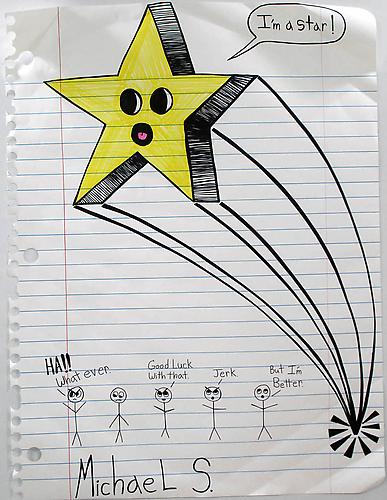  I’m a Star , 2011
Marker, Prismacolor on paper
67 x 51 inches