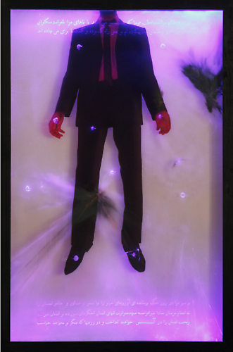 Me, Without a Head (2012)  -  Enquire 
From the  Blue Screen  Series
Light & Dynamite on Plexiglas
190 x 130 cm
