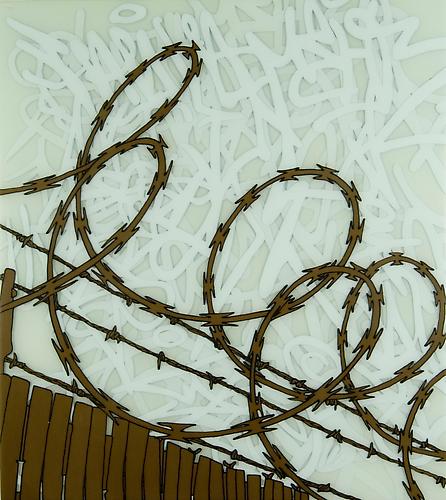 Semiotic Sky Divide, 2007-08
epoxy resin and acrylic on MDF panel
29 x 26 inches