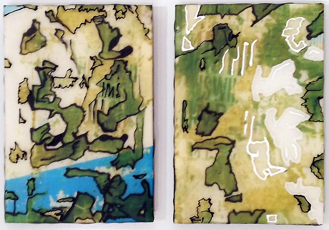 Shred Study Diptych I, 2013
C-print, resin, acrylic on panel
6 x 8 inches