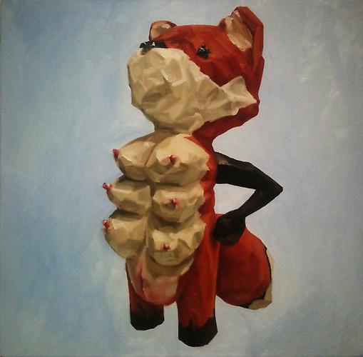Andrew Smenos
 She's a Fox , 2012
Oil on canvas
24 x 24 inches