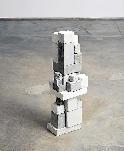  Surrogate (ARL) , 2012, cement, clock movements, mica, 33.5 x 10 x 10 inches