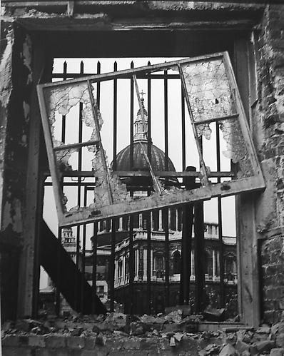 London, St. Paul's (through broken window) 
1942
gelatin silver print