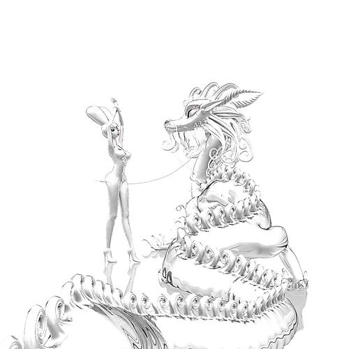 TOKI and Dragon, white, Crystal Candy High Gloss Dolls 2010
C print, 50 x 50 inch