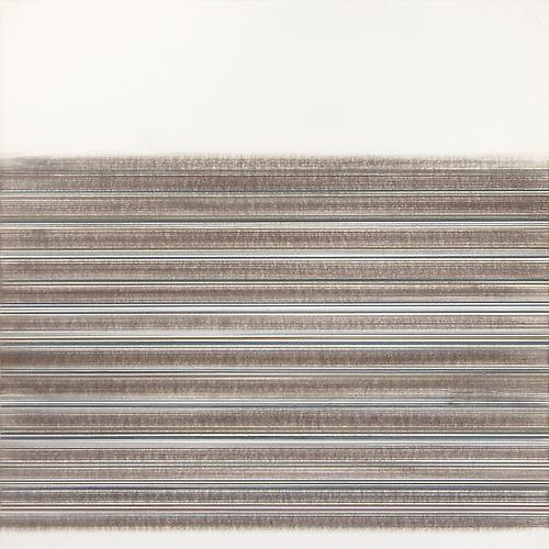 Toccata #46, 2012
Copper, gold, aluminum, silver, brass, pewter point, colored pencil, graphite on paper
14 x 14 inches