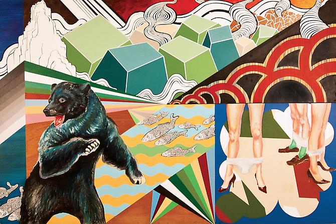 Danny Miller
Tokyo Two-Step
2009
Acrylic and Oil on wood panel
4' x 6'