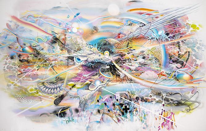 Transcendental Disaster, 2010
Acrylic mixed media on linen 
98 x 62 inches (5 x 6 ft)