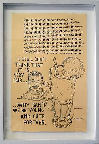 Untitled (Young + Cute) , 2011
Ink and pencil on paper
14 ½ x 9 ½ inches
