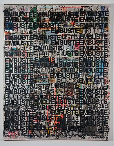 Jose Camacho
Untitled (Embuste)
Enamel and acrylic polymer on paper mounted on canvas
60" x 48"
2012