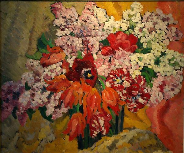SOLD
Vases des Fleurs, c. 1930
Oil on canvas, 21 x 25 inches inches (55 x 65 cm)
Initialed lower right: L.V.