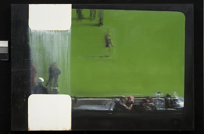 What's Puzzling You...(after Zapruder film still #312), 2010
oil on linen
48 x 70 inches