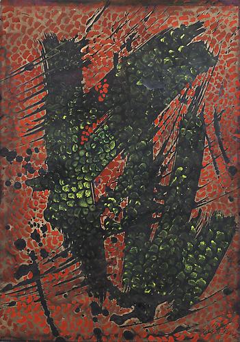 Yayoi Kusama
Tree No.1, 1953
black ink and tempera on buff paper
14 x 9 7/8 inches
