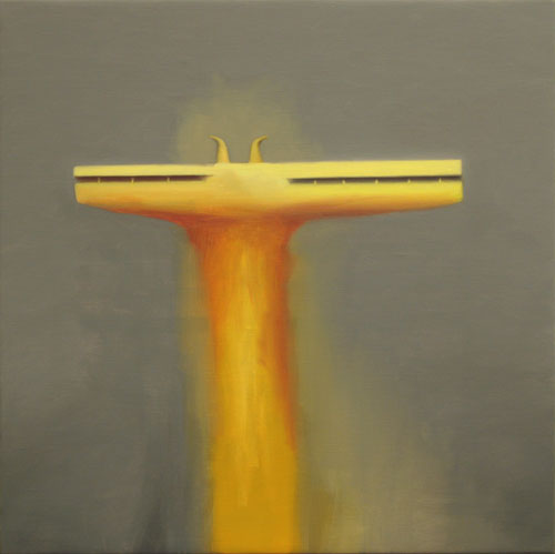  Yellow Tower , 2007, oil on linen, 12 x 12 inches