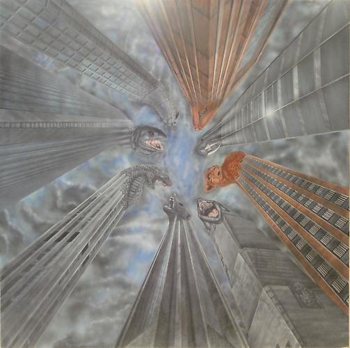 Zox
Royal Scam, 1974
Acrylic on canvas; Signed on recto
Album cover for Steely Dan; 102 x 102 inches
