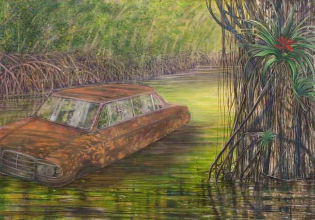 Swamp Car, 2011
Oil on linen
51 x 75 in / 130 x 191 cm