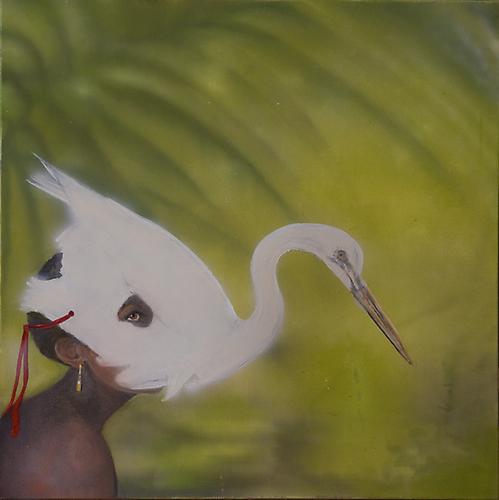 Elizabeth Thompson
Bird Mask, 2011
Oil on linen
32 x 32 in / 81 x 81 cm