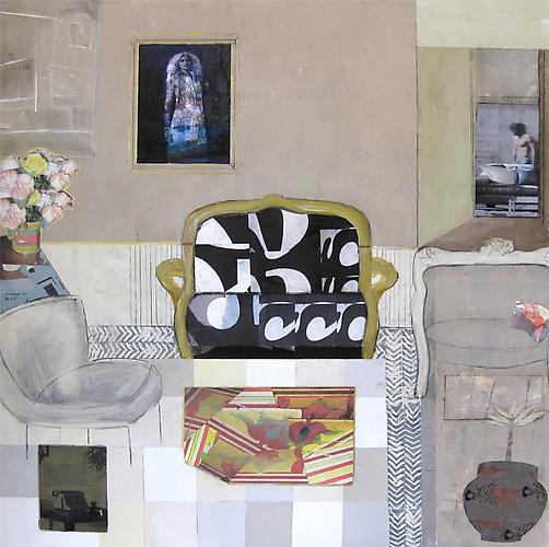 Scene in the Eye of a Memory
48" x 48"
mixed media on canvas
2011