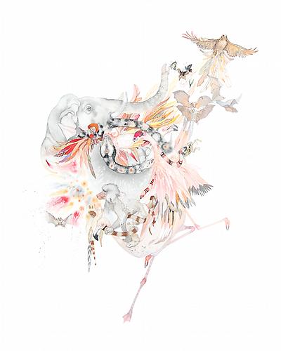 Laura Ball, Fire Mandala (2013)
Watercolor On Paper
20h x 16w in (50.8h x 40.64w cm)