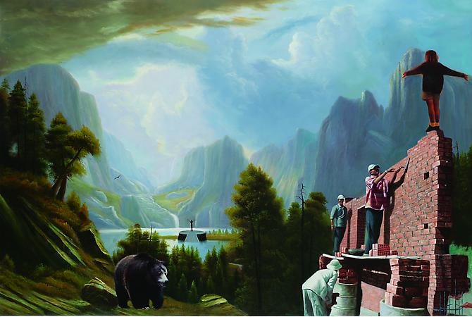I Never Think Of The Future - It Comes Soon Enough, 2008. 
Oil and acrylic on canvas, 72 x 48 inches.