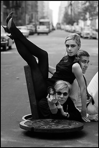 Andy Warhol with Edie Sedgwick and Chuck Wein, New York
1965
gelatin silver print