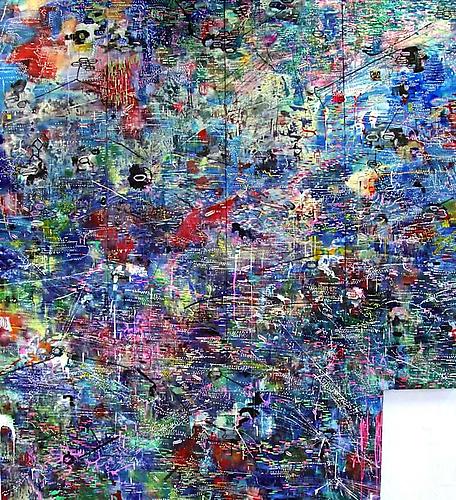 BLUE, RGB SERIES | MULTIMEDIA ON WOOD | 250 X 310 CM | 2009