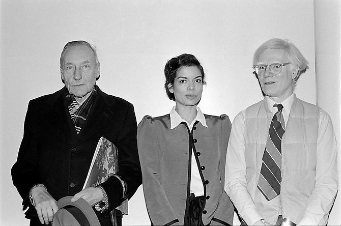 William S. Burroughs, Bianca Jagger and Andy Warhol at the Factory
1980
Silver Gelatin Print
16 x 20 in. 
Ed. 25
