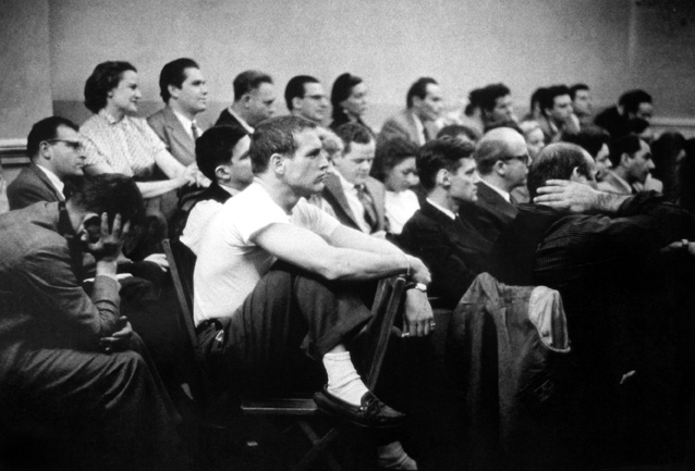 Paul Newman in White T-Shirt Taking a Class at the Actor's Studio
1955
gelatin silver print
