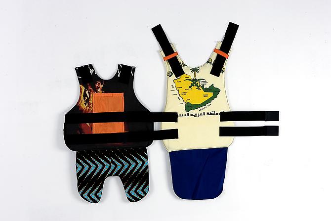 Thomas McDonell
Vest (Jimi/Saudi)   2008
T-shirts, elastic, velcro
44 x 35 in