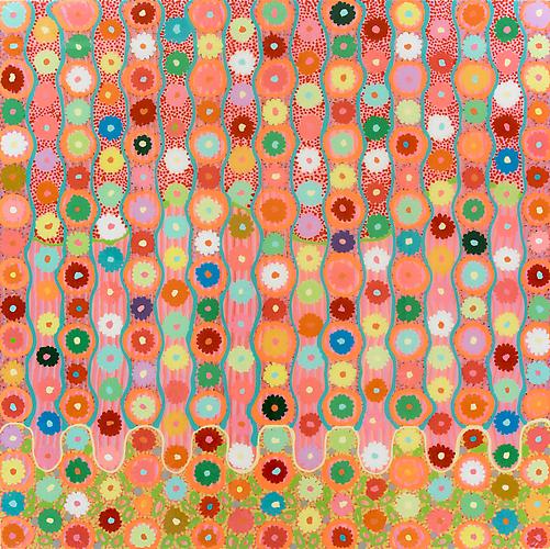 Lore Kirkbride, The Pink Elephant, 2010.
Acrylic polymer and resin on panel, 84 x 84 inches.