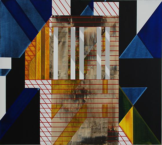 A Three-Fold, 2010-2011.
Acrylic on cotton canvas, 25 x 28 inches.