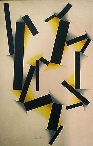 Alex Steinweiss (signed Piedra Blanca)
Tangency 2, circa 1977
Acrylic on Canvas
51.5 x 37 inches