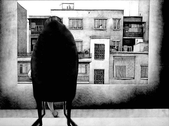 Untitled
From the  My World  Series
Black Pen on Cardboard
100 x 70 cm