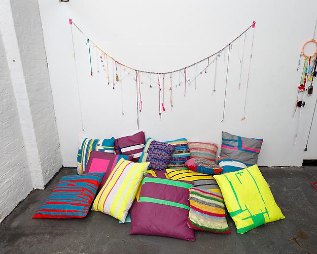  Charm Bracelet  and  Pillows  installation view