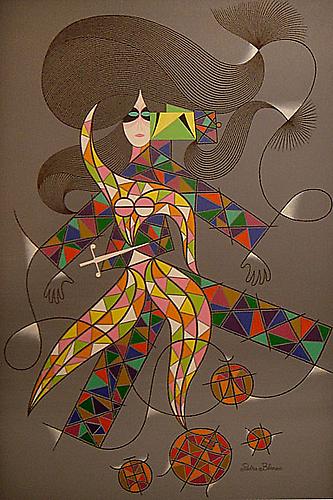 Alex Steinweiss (signed Piedra Blanca)
The Miraculous Mandarin, circa 1977
Acrylic on Canvas
50 x 32 inches