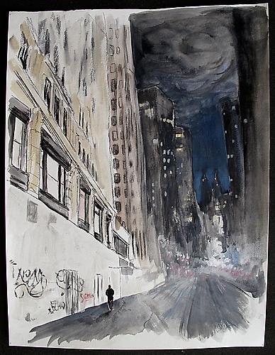 Jon Cournoyer
Uptown 1, NYC, 2009
Mixed media on paper
17 x 11 inches